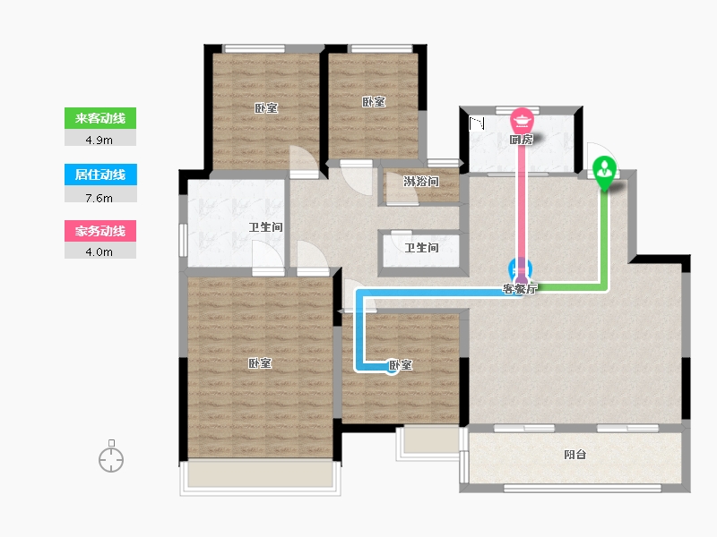 河南省-许昌市-康桥九溪天悦-132.19-户型库-动静线