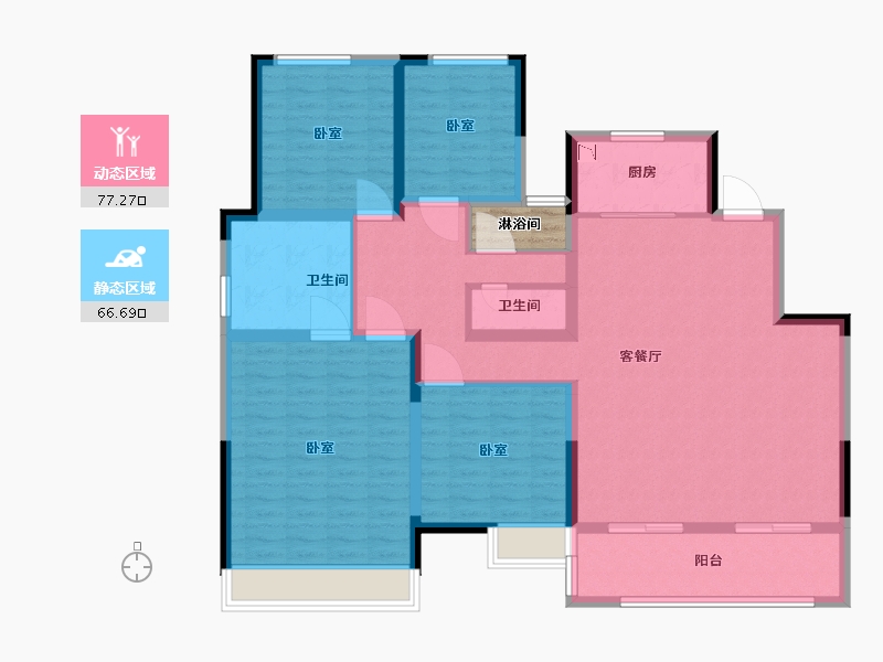 河南省-许昌市-康桥九溪天悦-132.19-户型库-动静分区