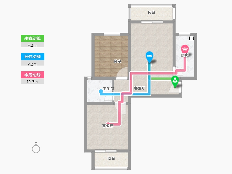 河南省-郑州市-龙湖润泽花园-71.90-户型库-动静线