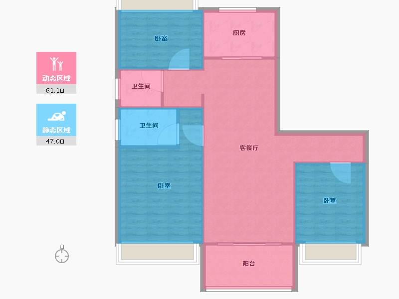 河南省-信阳市-碧桂园黄金时代-99.00-户型库-动静分区