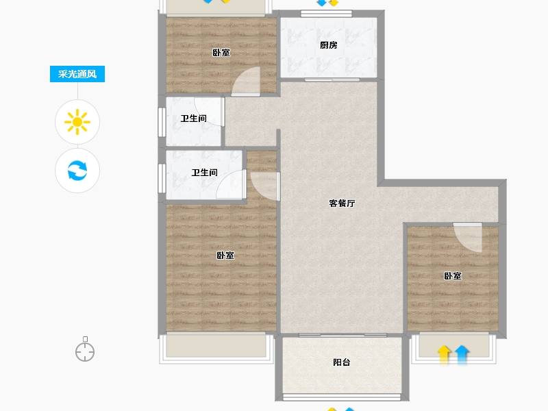 河南省-信阳市-碧桂园黄金时代-99.00-户型库-采光通风