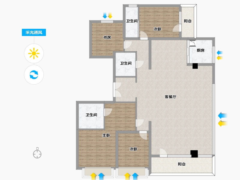 山东省-济南市-中海天钻-177.10-户型库-采光通风