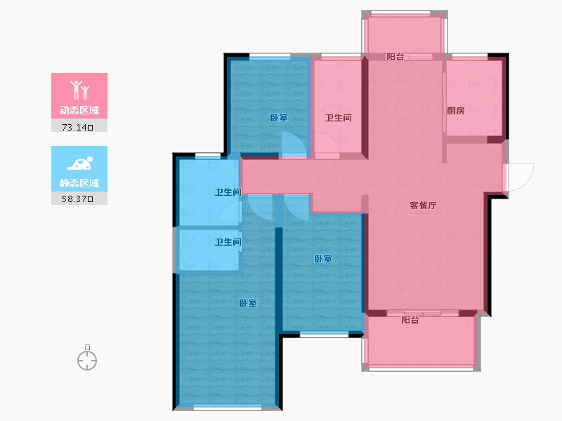 河南省-南阳市-建业壹号城邦-118.01-户型库-动静分区