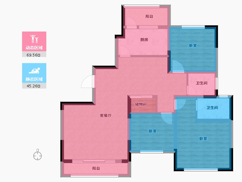 河南省-信阳市-尚城名都-102.19-户型库-动静分区