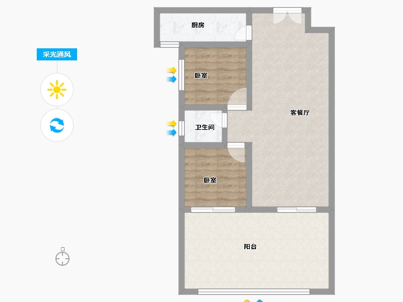 河南省-信阳市-东方豪庭-74.50-户型库-采光通风