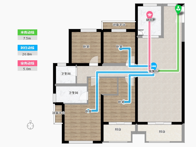 河南省-郑州市-鑫苑金水观城-120.00-户型库-动静线