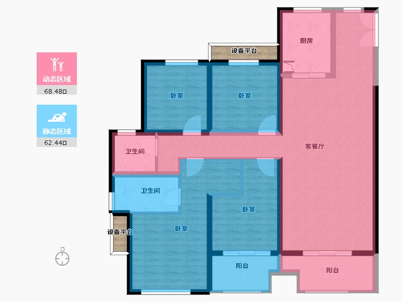 河南省-郑州市-鑫苑金水观城-120.00-户型库-动静分区