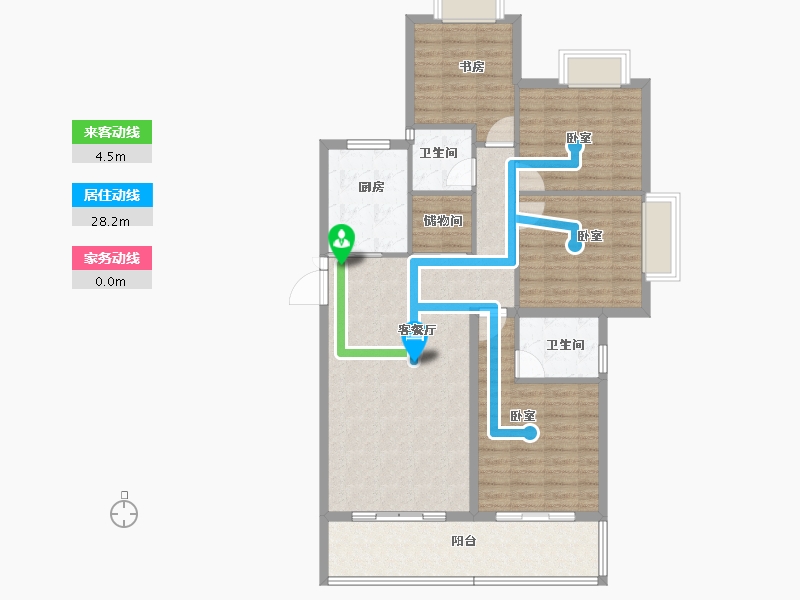 河南省-信阳市-华仪富丽华城-110.00-户型库-动静线