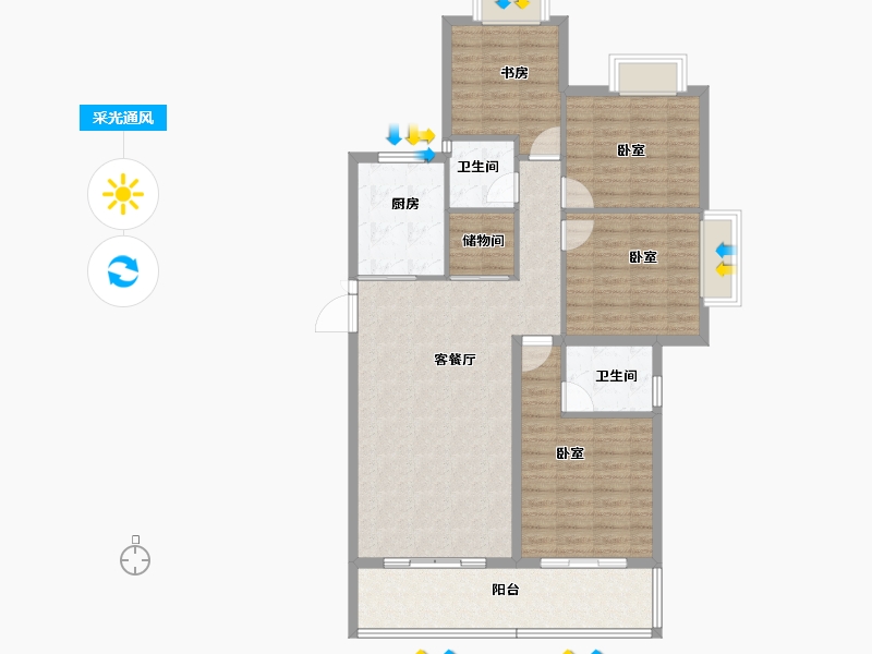 河南省-信阳市-华仪富丽华城-110.00-户型库-采光通风