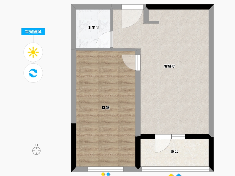 山东省-济南市-鲁能美丽汇-48.00-户型库-采光通风