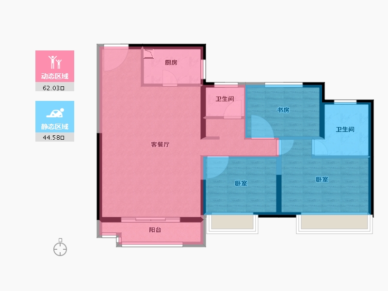 河南省-郑州市-华润悦景湾-96.00-户型库-动静分区