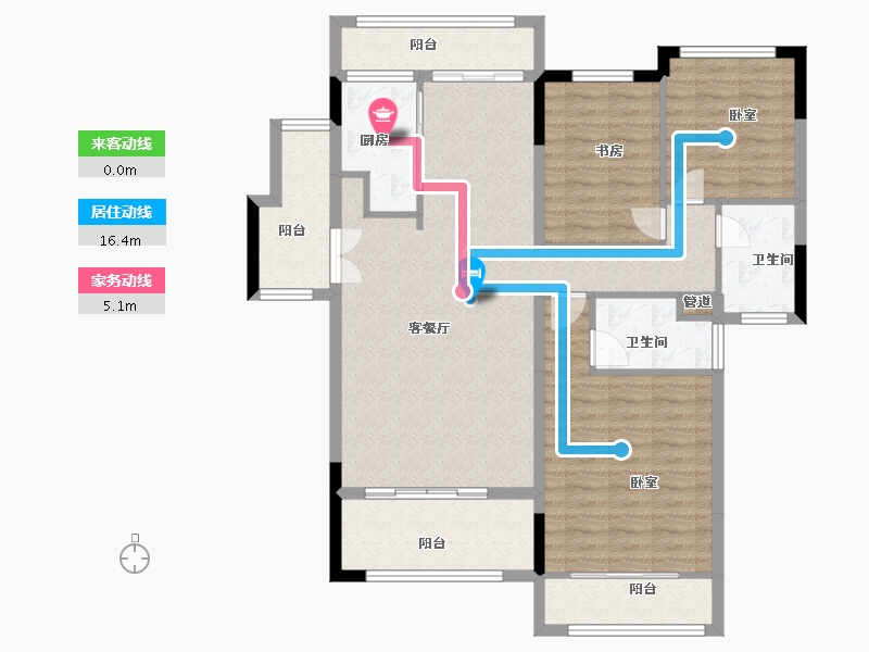 河南省-三门峡市-中航上东府-109.75-户型库-动静线