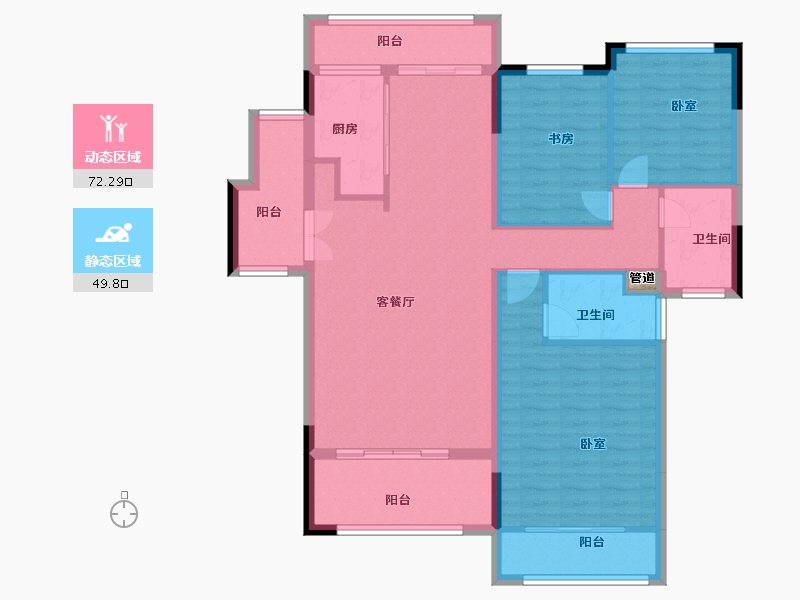 河南省-三门峡市-中航上东府-109.75-户型库-动静分区