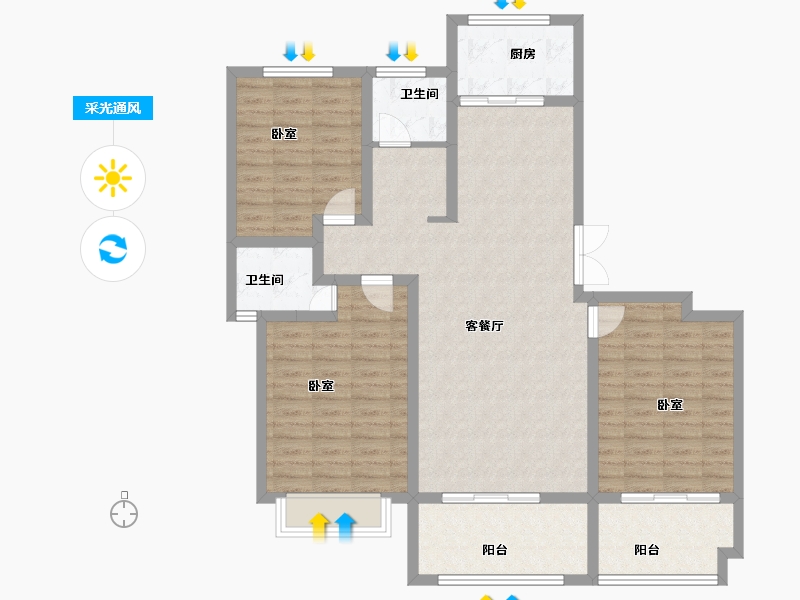 河南省-三门峡市-万邦香榭里-112.01-户型库-采光通风