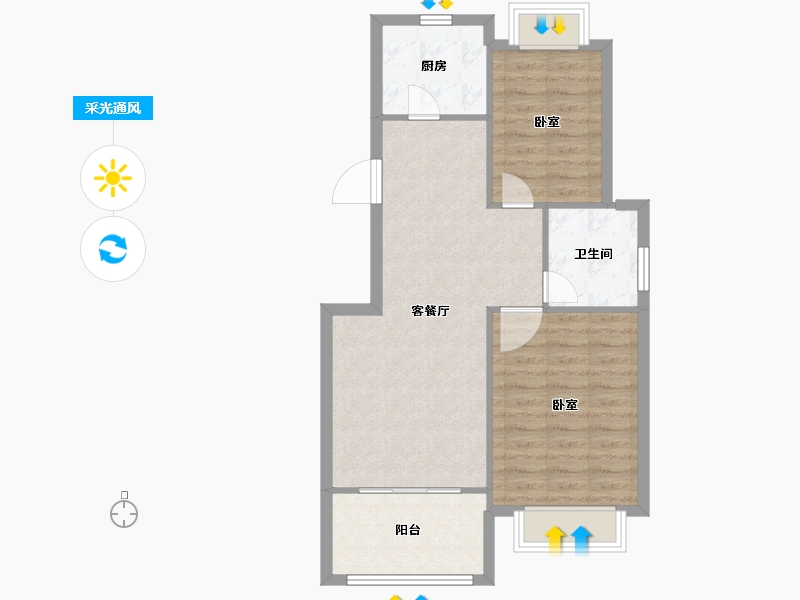 河南省-信阳市-金成翡翠溪谷-70.00-户型库-采光通风