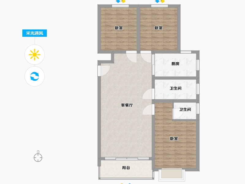 河南省-许昌市-益和雅居-97.62-户型库-采光通风