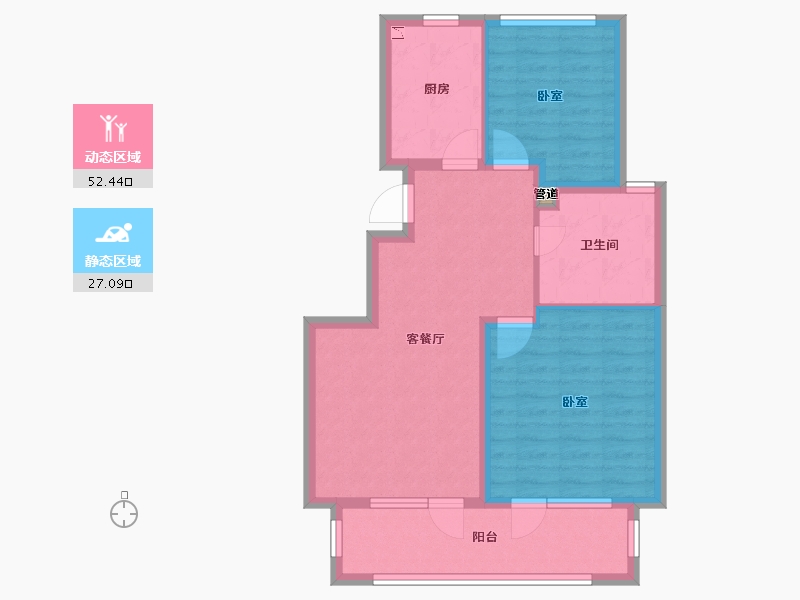 山东省-青岛市-融创阿朵小镇-70.96-户型库-动静分区