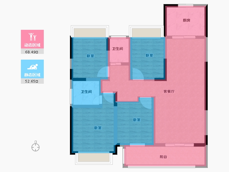 河南省-信阳市-尚亿悦府-107.02-户型库-动静分区