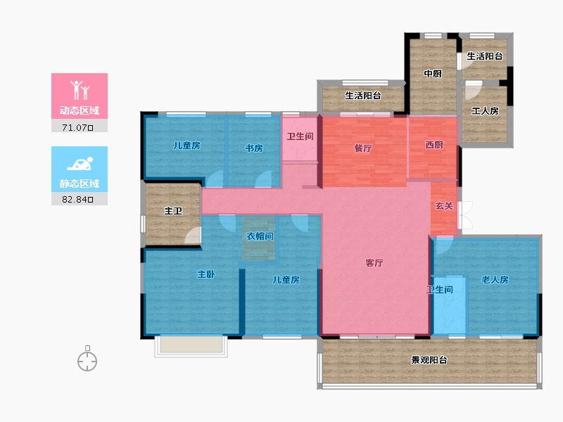 山东省-日照市-碧桂园金杉·翡翠公馆-191.71-户型库-动静分区