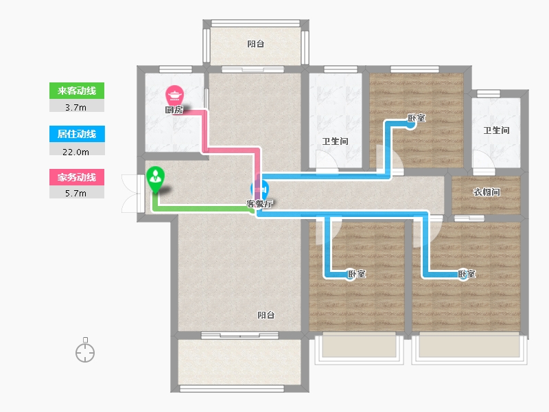 河南省-郑州市-公园世家-106.00-户型库-动静线