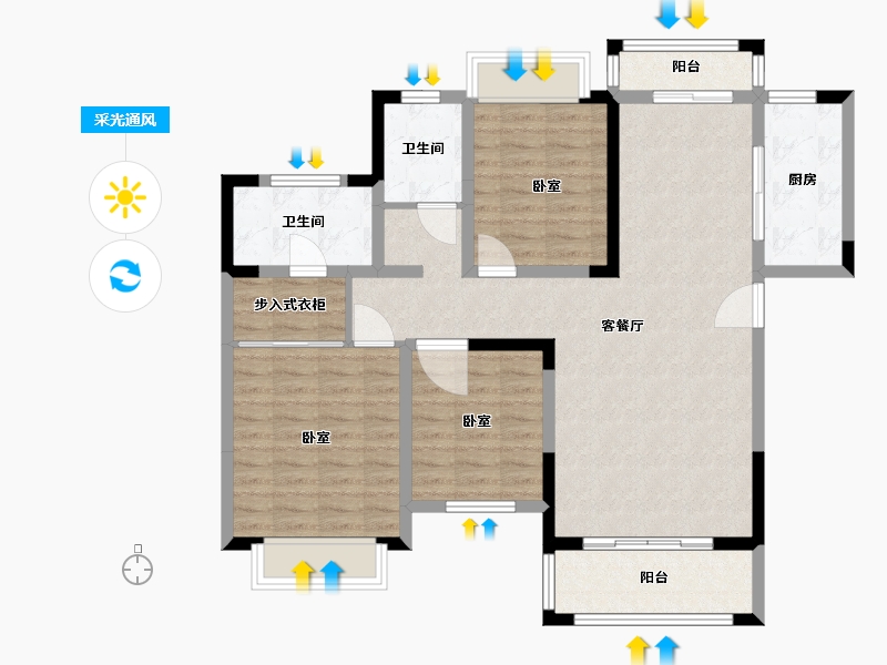 河南省-商丘市-鼎雄·新里城-102.00-户型库-采光通风