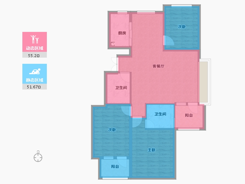 山东省-济南市-荣盛国际高尔夫温泉小镇-96.00-户型库-动静分区