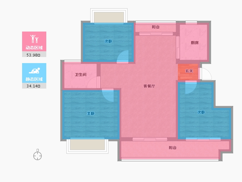 安徽省-滁州市-凤阳书香门第-78.00-户型库-动静分区