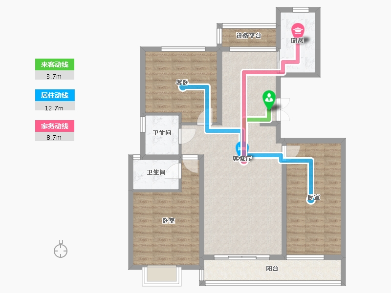 河南省-南阳市-东青·颐和原著-104.30-户型库-动静线