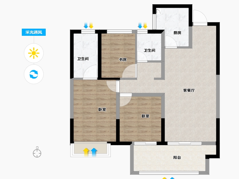 河南省-商丘市-展图·悦府-88.00-户型库-采光通风