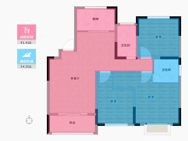 河南省-焦作市-西城家园北苑-103.94-户型库-动静分区