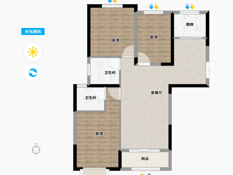 河南省-郑州市-大溪地-93.01-户型库-采光通风