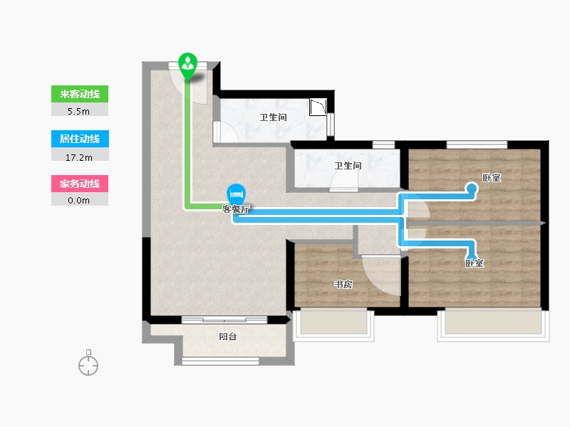 河南省-郑州市-华润悦景湾-76.00-户型库-动静线