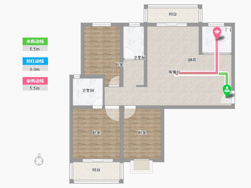 河南省-郑州市-龙湖润泽花园-98.60-户型库-动静线