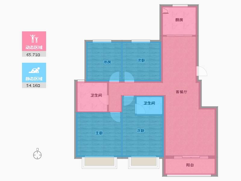 山东省-济南市-城发凤凰城-108.00-户型库-动静分区