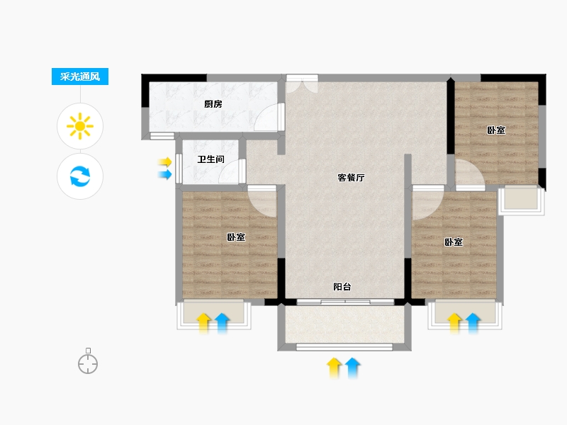 河南省-商丘市-尚锦华城-93.00-户型库-采光通风