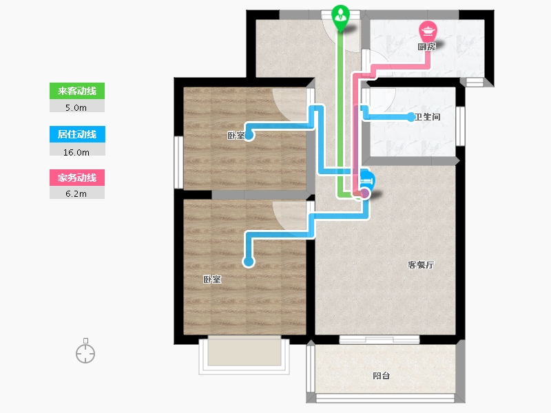 河南省-南阳市-龙都·臻品-65.71-户型库-动静线