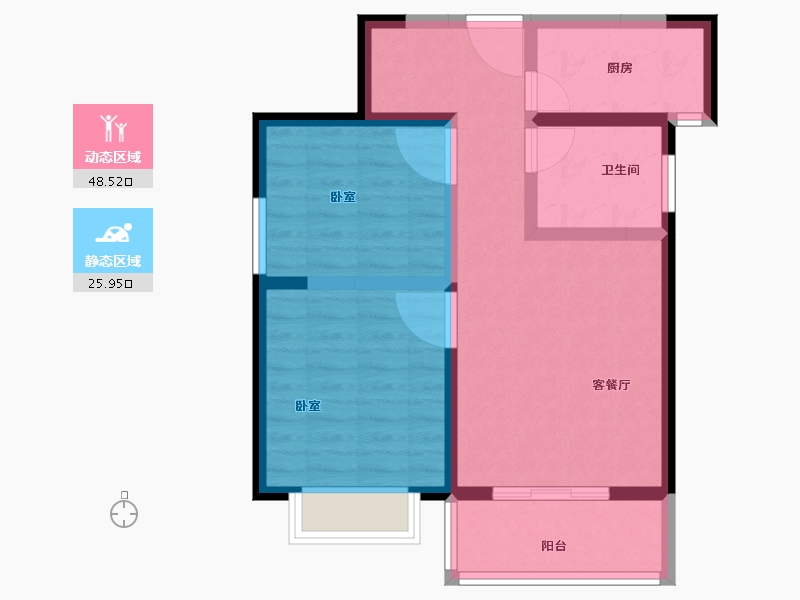 河南省-南阳市-龙都·臻品-65.71-户型库-动静分区