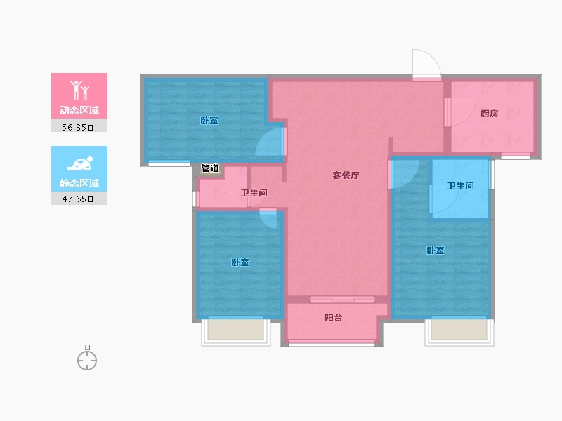 河南省-漯河市-建业西城森林半岛三期·云熙府-93.00-户型库-动静分区