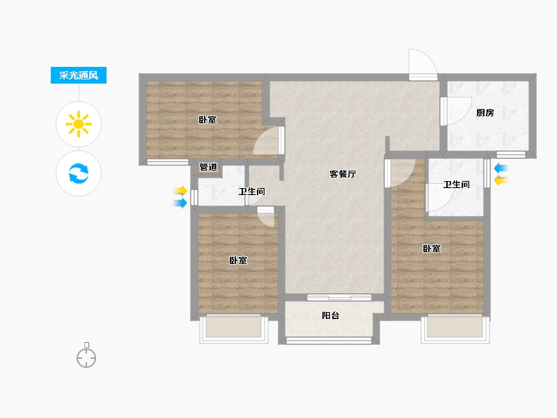 河南省-漯河市-建业西城森林半岛三期·云熙府-93.00-户型库-采光通风