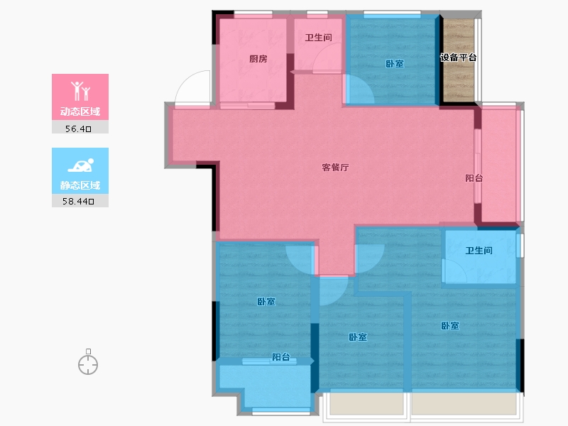 浙江省-绍兴市-金地悦峯里-106.00-户型库-动静分区