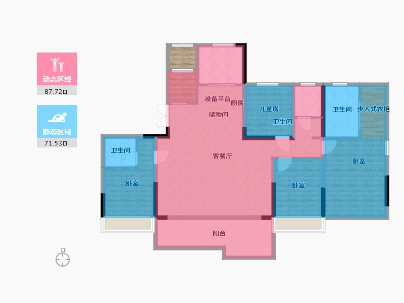 河南省-漯河市-康桥昌建璟云府-146.65-户型库-动静分区