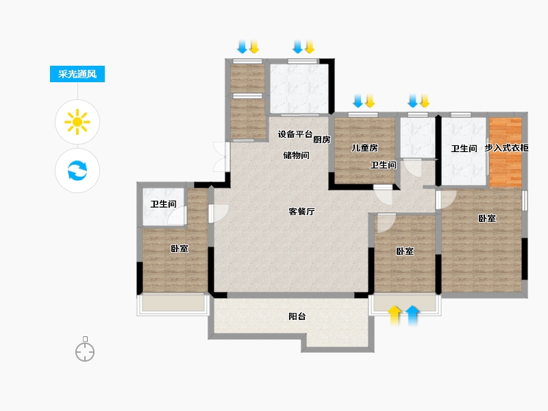 河南省-漯河市-康桥昌建璟云府-146.65-户型库-采光通风