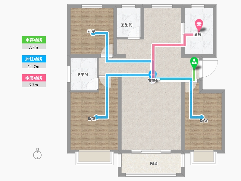 河南省-商丘市-君鹏•江山一品-104.07-户型库-动静线