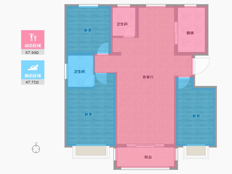 河南省-商丘市-君鹏•江山一品-104.07-户型库-动静分区