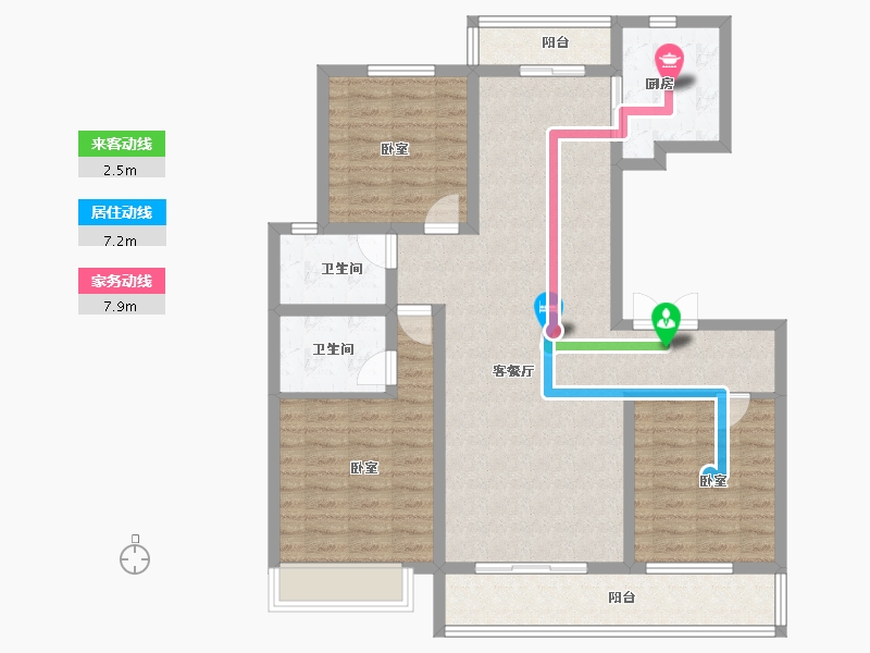 河南省-商丘市-桂园壹号院Ⅱ期-109.00-户型库-动静线