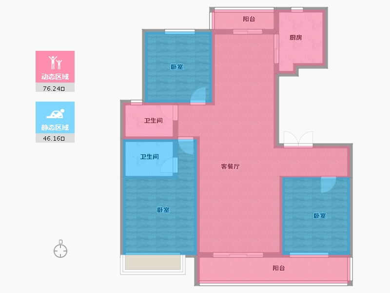 河南省-商丘市-桂园壹号院Ⅱ期-109.00-户型库-动静分区