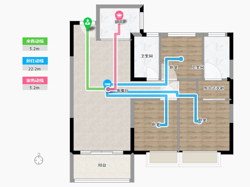 河南省-许昌市-长葛建业桂园新苑-92.00-户型库-动静线