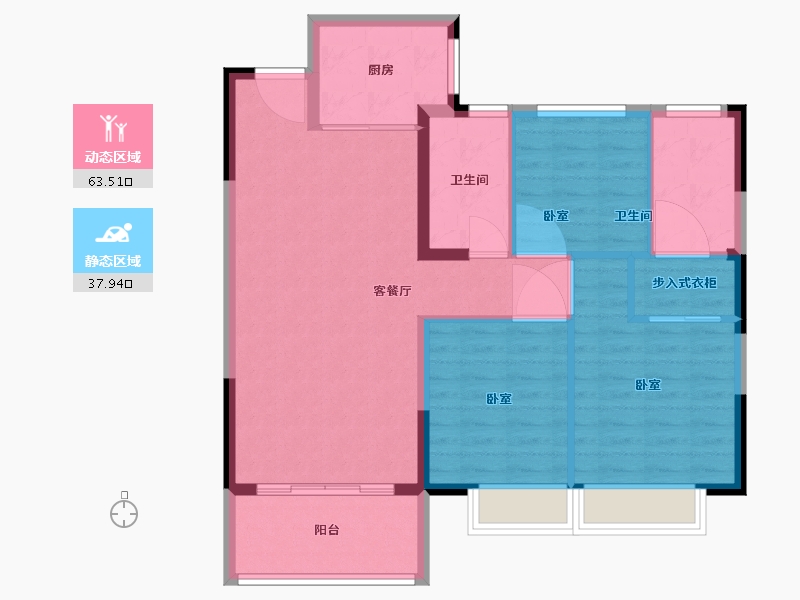 河南省-许昌市-长葛建业桂园新苑-92.00-户型库-动静分区