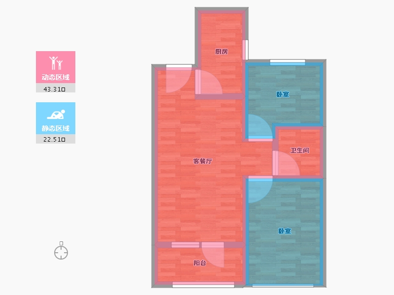 山东省-济南市-鲁能美丽汇-58.00-户型库-动静分区