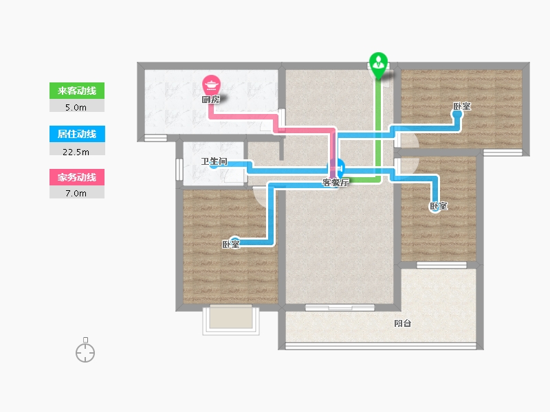 河南省-信阳市-华鼎·蓝天家苑-95.03-户型库-动静线